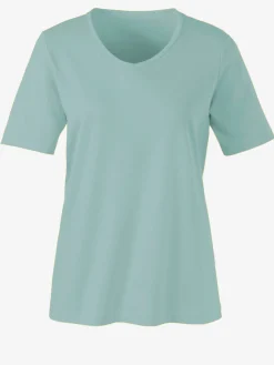 T-Shirts<T-shirt femme simple confortable col v