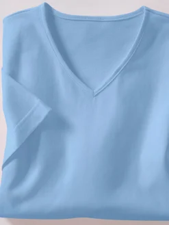 T-Shirts<T-shirt femme simple confortable col v