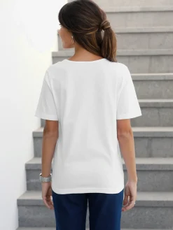 T-Shirts<T-shirt femme simple confortable col v