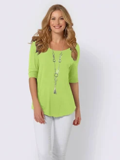 T-Shirts<T-shirt femme simple élégant manches doublées