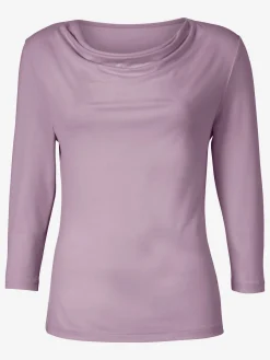 T-Shirts<T-shirt femme souple col bénitier manches 3/4