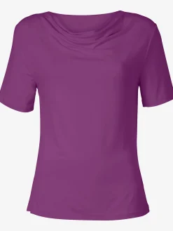 T-Shirts<T-shirt féminin élégant col bénitier