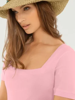 Linea Tesini T-Shirts<T-shirt grande encolure carrée