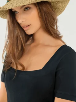 Linea Tesini T-Shirts<T-shirt grande encolure carrée