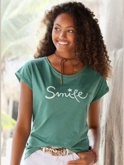 Beachtime T-Shirts<T-shirt imprimé « smile » tendance devant