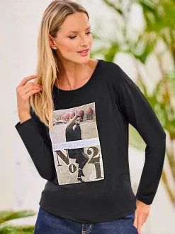 Rick Cardona T-Shirts<T-shirt imprimé avec pierres brillantes fantaisie