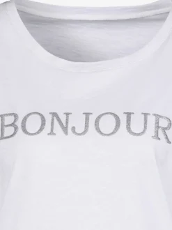 Vivance T-Shirts<T-shirt imprimé «bonjour » tendance devant