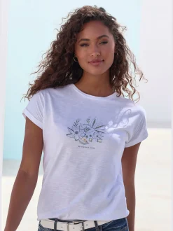 Vivance T-Shirts<T-shirt imprimé brillant, doré et estival devant