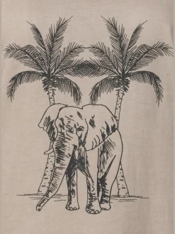 Vivance T-Shirts<T-shirt imprimé devant avec éléphant et palmiers