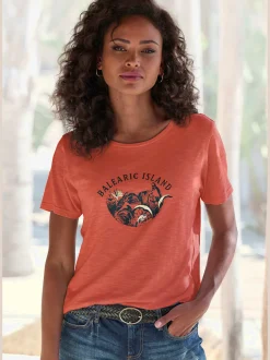 Vivance T-Shirts<T-shirt imprimé devant estival avec détails brillants