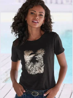 Vivance T-Shirts<T-shirt imprimé devant estival avec détails brillants