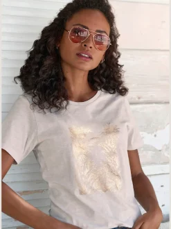 Vivance T-Shirts<T-shirt imprimé devant estival avec détails brillants