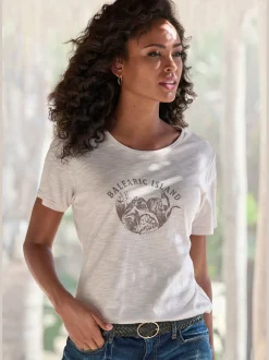 Vivance T-Shirts<T-shirt imprimé devant estival avec détails brillants