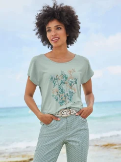 Linea Tesini T-Shirts<T-shirt imprimé imprimé floral devant