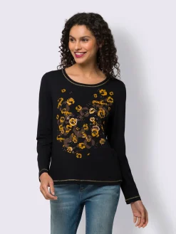 Linea Tesini T-Shirts<T-shirt imprimé joli imprimé feuille devant