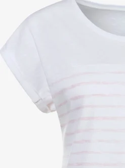 Beachtime T-Shirts<T-shirt imprimé rayé tendance devant et au dos