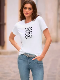 Mandarin T-Shirts<T-shirt inscription tendance