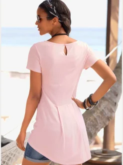 LASCANA T-Shirts<T-shirt large encolure ronde