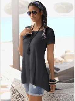 LASCANA T-Shirts<T-shirt large encolure ronde