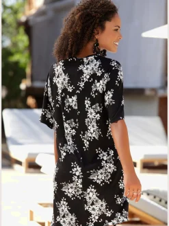 LASCANA T-Shirts<T-shirt long accessoire décoratif à l'encolure trou de serrure