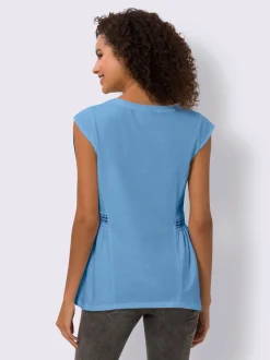 Linea Tesini T-Shirts<T-shirt long bordure en dentelle transparente