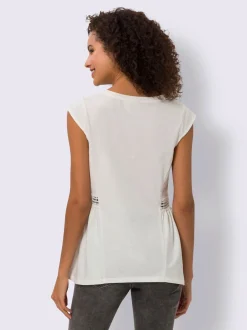 Linea Tesini T-Shirts<T-shirt long bordure en dentelle transparente