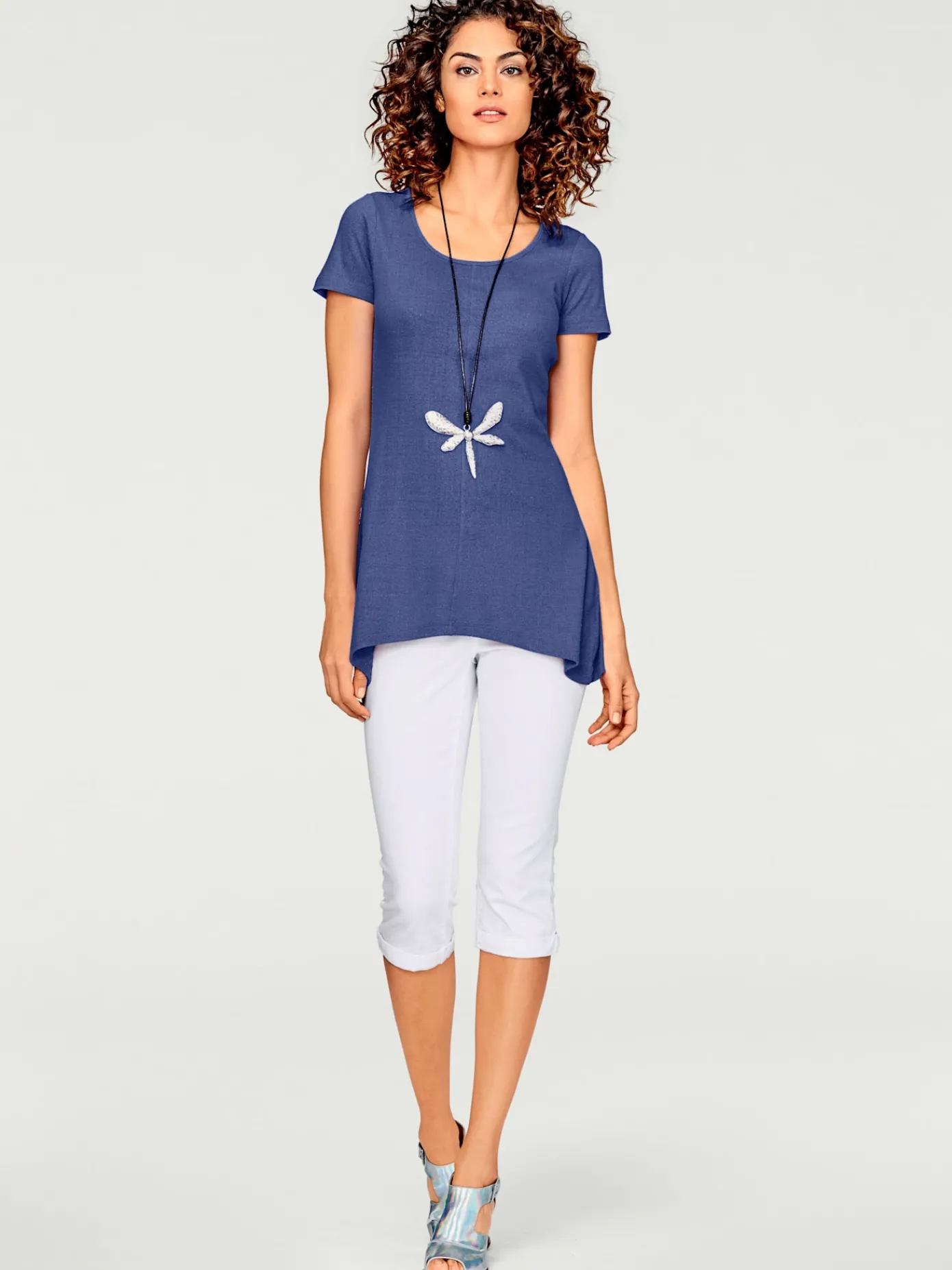 Linea Tesini T-Shirts<T-shirt long coupe évasée tendance