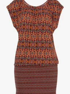 LASCANA T-Shirts<T-shirt long encolure ronde froncée