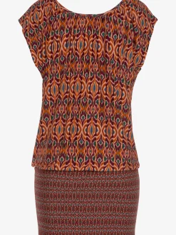 LASCANA T-Shirts<T-shirt long encolure ronde froncée