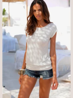 LASCANA T-Shirts<T-shirt long large ceinture à l'ourlet pour un port long ou court plissé