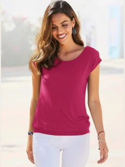 LASCANA T-Shirts<T-shirt long large ceinture à l'ourlet pour un port long ou court plissé