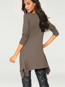 Rick Cardona T-Shirts<T-shirt long pointes tendance à la finition