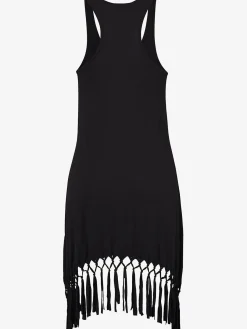 Beachtime T-Shirts<T-shirt long robe de plage décontractée avec franges nouées