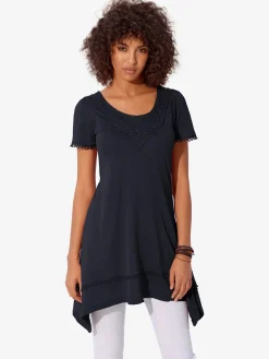 Linea Tesini T-Shirts<T-shirt long superbes détails en dentelle à l'encolure