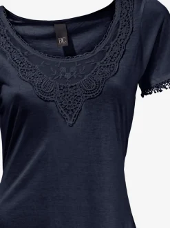 Linea Tesini T-Shirts<T-shirt long superbes détails en dentelle à l'encolure