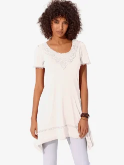 Linea Tesini T-Shirts<T-shirt long superbes détails en dentelle à l'encolure