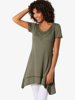 Linea Tesini T-Shirts<T-shirt long superbes détails en dentelle à l'encolure