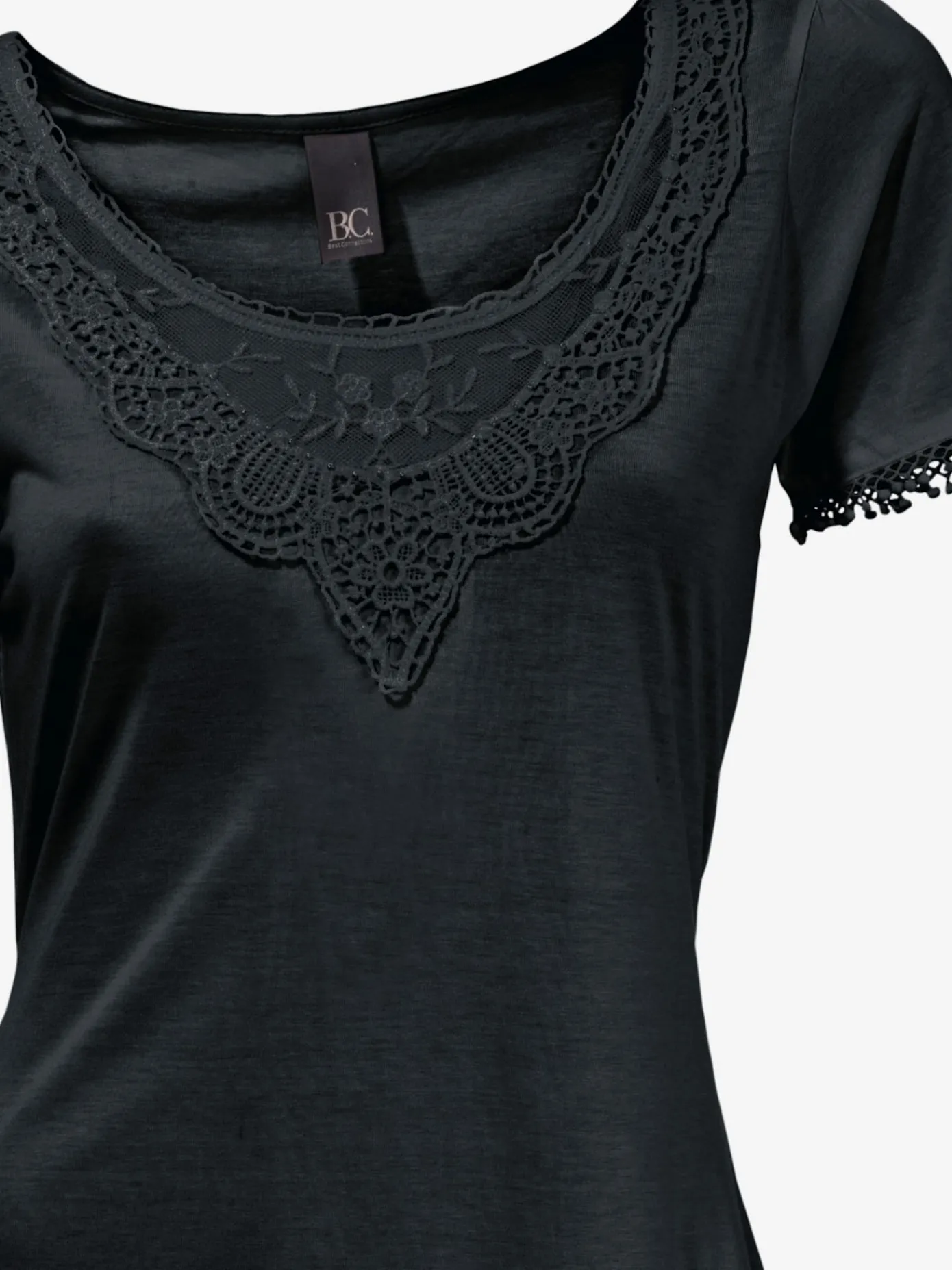 Linea Tesini T-Shirts<T-shirt long superbes détails en dentelle à l'encolure