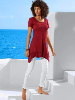 Linea Tesini T-Shirts<T-shirt long superbes détails en dentelle à l'encolure