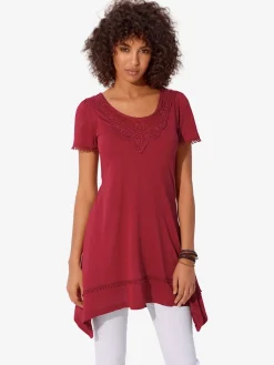 Linea Tesini T-Shirts<T-shirt long superbes détails en dentelle à l'encolure