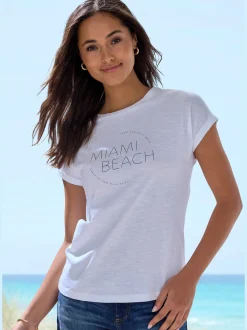 Vivance T-Shirts<T-shirt lot avec imprimé tendance uni devant