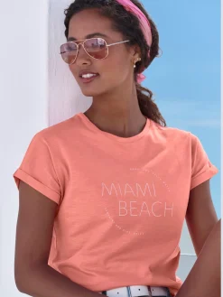 Vivance T-Shirts<T-shirt lot avec imprimé tendance uni devant