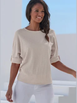 Vivance T-Shirts<T-shirt manches avec bride et bouton pour un port différent - longues ou courtes