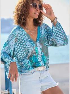 Buffalo T-Shirts<T-shirt manches chauve-souris encolure en v dégagée