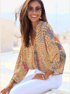 Buffalo T-Shirts<T-shirt manches chauve-souris encolure en v dégagée