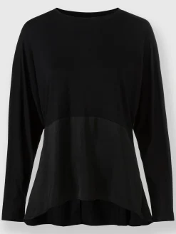 Rick Cardona T-Shirts<T-shirt manches chauve-souris mélange de matières tendance