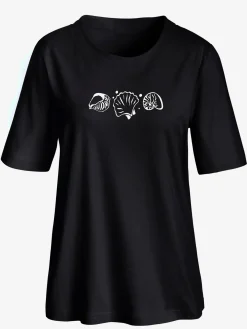 T-Shirts<T-shirt manches courtes col rond imprimé coquillages