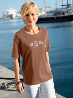 T-Shirts<T-shirt manches courtes col rond imprimé coquillages