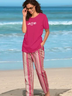 T-Shirts<T-shirt manches courtes col rond imprimé coquillages