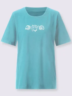 T-Shirts<T-shirt manches courtes col rond imprimé coquillages